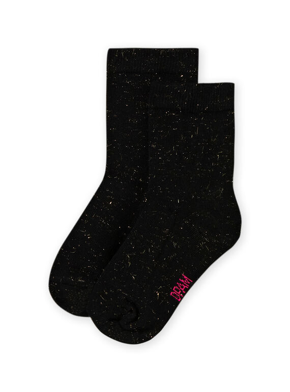 Chaussettes lurex noires enfant fille MYAJOSCHO3 / 21WI0114SOQ090