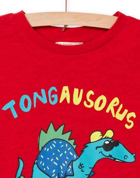 T-shirt rouge à motif dinosaure enfant garçon NOJOTI1 / 22S90274TMC050