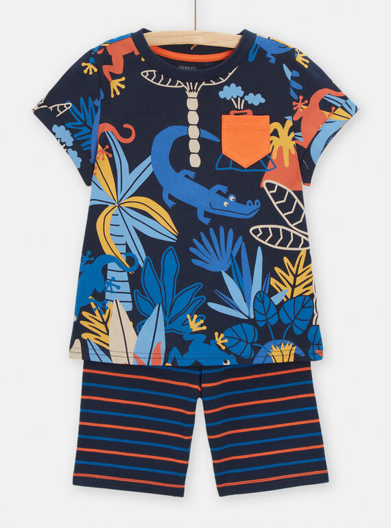 Pyjama bleu imprimé tropical pour garçon TEGOPYCTROP / 24SH1252PYJ705
