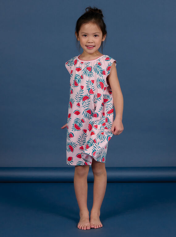 Chemise de nuit rose à imprimé pastèque enfant fille NEFACHUWAT / 22SH11H2CHND328