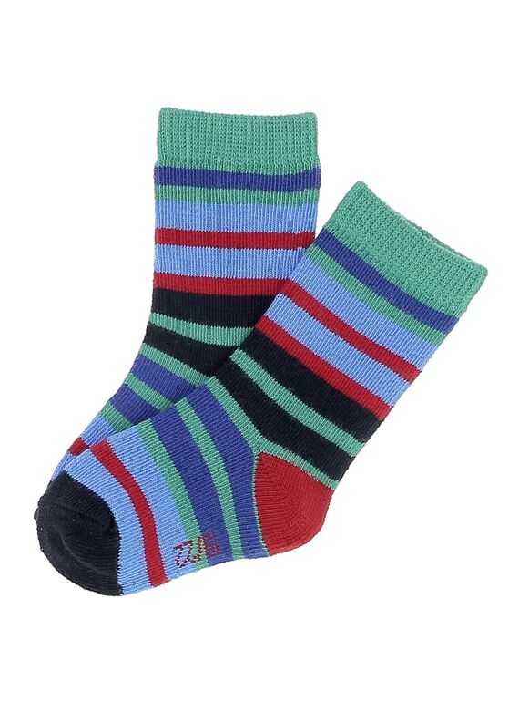 Chaussettes mi-hautes rayées bébé garçon DYUJOCHO10B / 18WI10JASOQ099