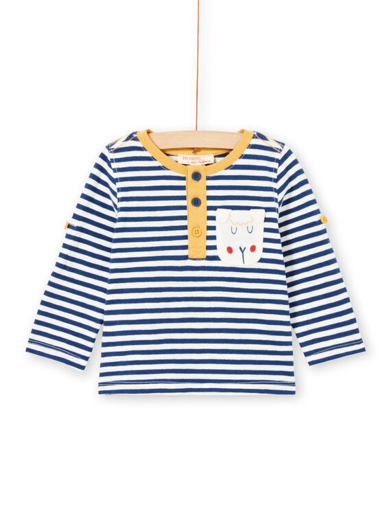 T-shirt rayé à manches longues retroussables bébé garçon MUJOTUN2 / 21WG1024TML713