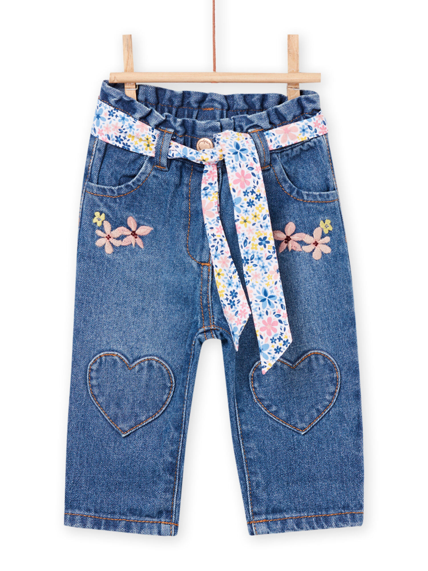 Jeans Bébé Fille Chicco Pantaloni Lunghi in Morbido Cotone Denim Stretch 