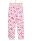 Jogging rose à imprimé licorne et fleur PAJOBAJOG3 / 22W901D1JGBH700