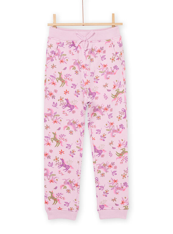 Jogging rose à imprimé licorne et fleur PAJOBAJOG3 / 22W901D1JGBH700