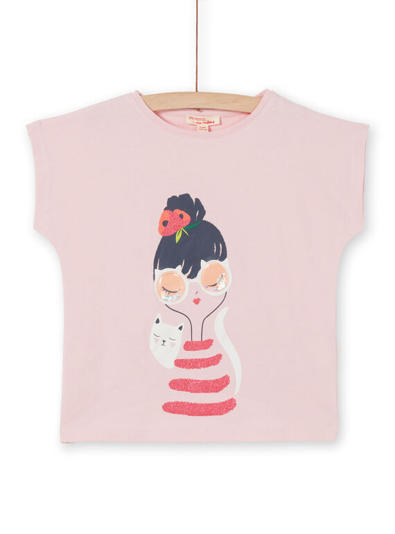 Tee Shirt Manches Courtes Rose LAROUTIEX / 21S901K1TMCD326
