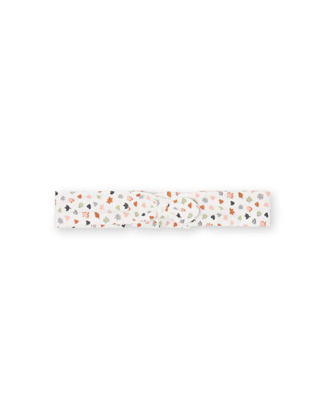 Bandeau écru imprimé à nud bébé fille MOU1BAN / 21WF4041BAN001