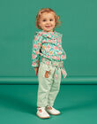 Pantalon vert amande et ceinture imprimée bébé fille NIGAPAN / 22SG09O1PAN611