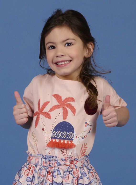 T-shirt manches courtes à sequins réversibles enfant fille NASANTI3 / 22S901S1TMC307