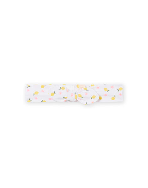 Bandeau blanc à imprimé citron et fleur bébé fille NYIHOBAN / 22SI09T1BAN000