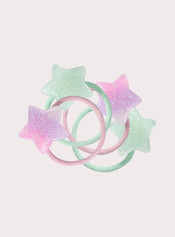 Lot de 4 élastiques étoiles pour fille WYAJOELA6 / 25SI01G4ELAD318
