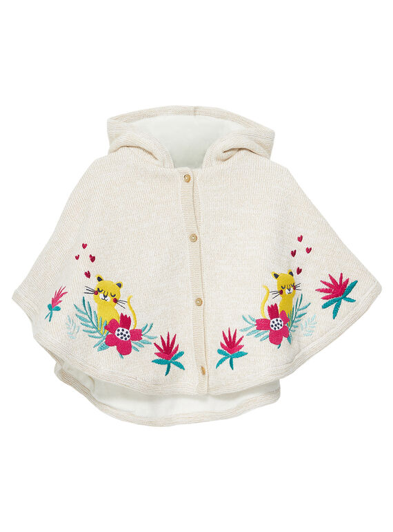 Cape en tricot bébé fille JIVICAPE / 20SG09I1CPE001