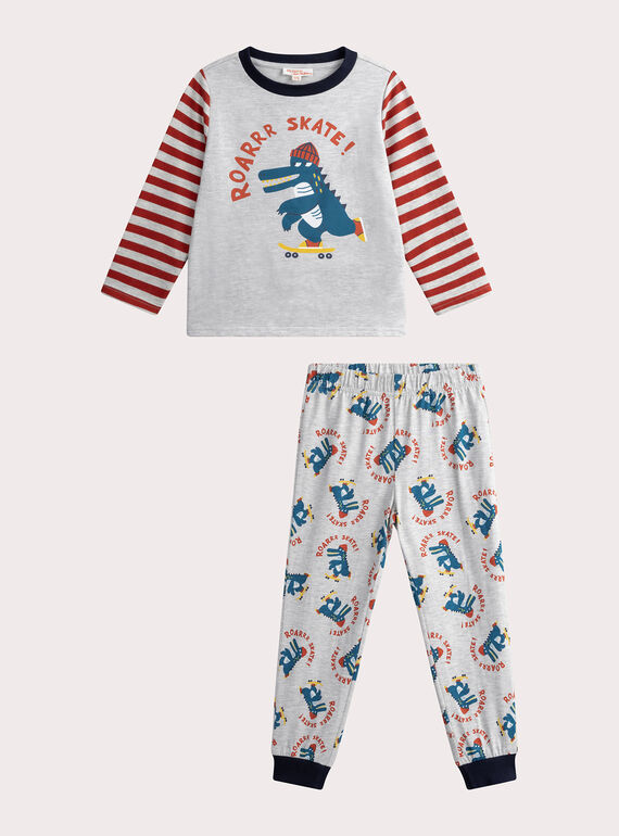 Pyjama gris chiné pour enfant garçon WEGOPYJSKA / 25SH1291PYJJ920
