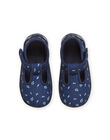 Chaussons forme salomé bleu marine à imprimé poissons RUPANTSEA / 23KK3842D0A070
