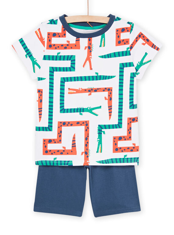 Pyjama bleu et orange à imprimé crocodiles REGOPYCROC / 23SH12H7PYJ000