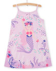 Chemise de nuit lilas à motifs sirène et fonds marins enfant fille NEFACHUSIR / 22SH11H1CHNH700