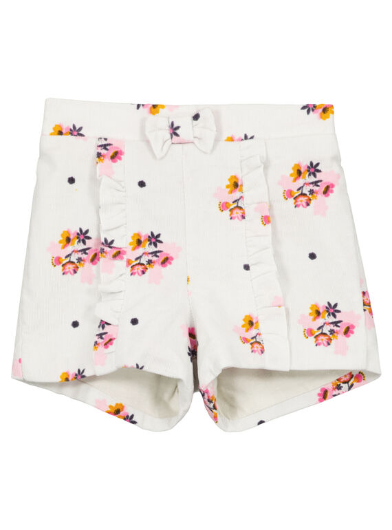 Short en velours imprimé layette fille GIBLASHO / 19WG09S1SHO218
