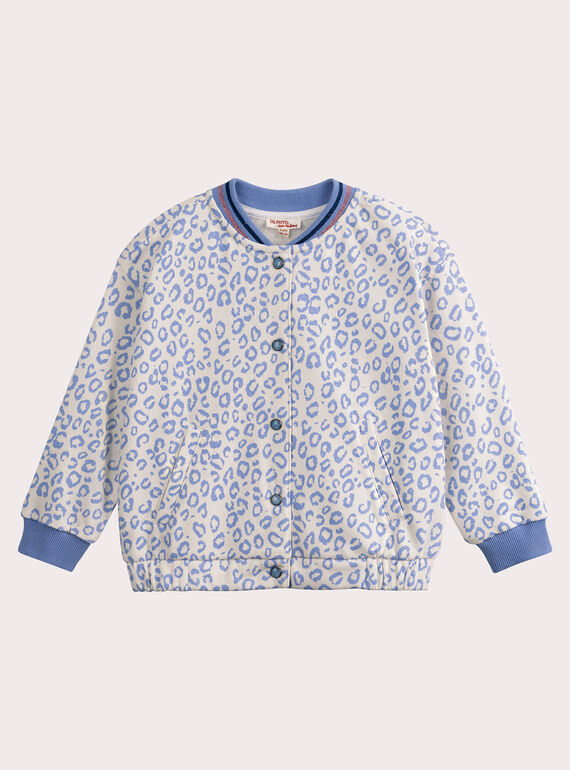 Cardigan léopard en molleton façon teddy pour fille VADACAR / 24W90121CAR001