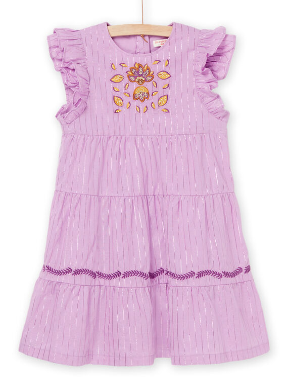 Robe à animation fleurs et rayures en lurex RASOROB3 / 23S90123ROB326