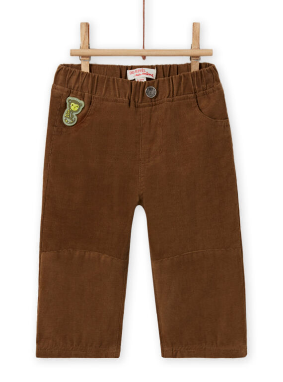 Pantalon marron en velours côtelé bébé garçon MUKAPAN2 / 21WG10I1PAN803