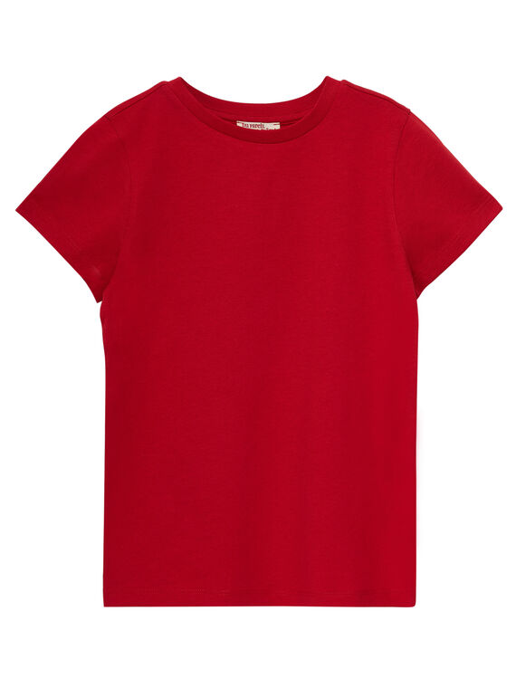 Tee shirt manches courtes uni garçon rouge JOESTI4 / 20S90264D31F505