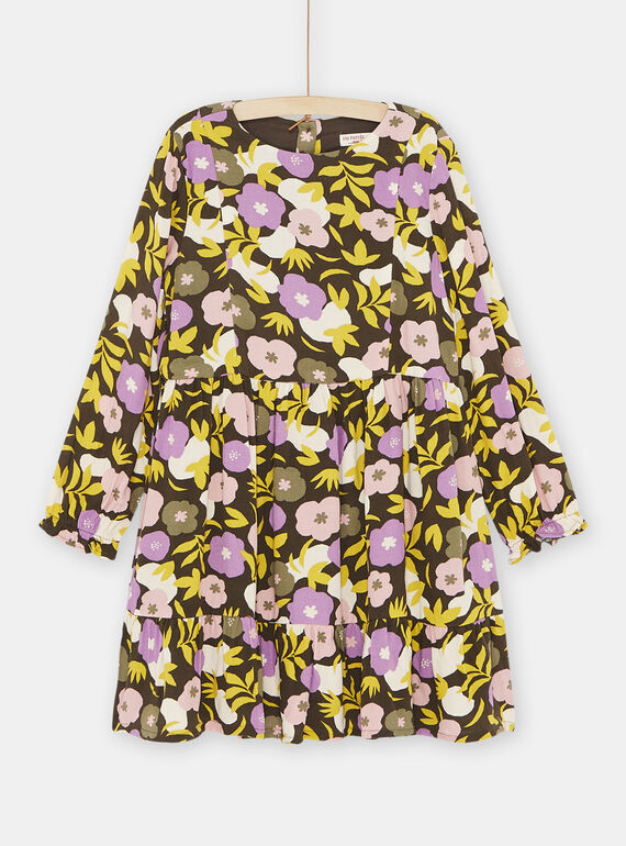 Robe multicolore à imprimé fleuri fille SAKYOROB1 / 23W901I1ROBI808