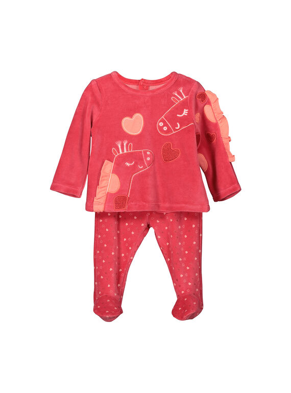 Pyjama en velours bébé fille FEFIPYJGIR / 19SH1341PYJ308
