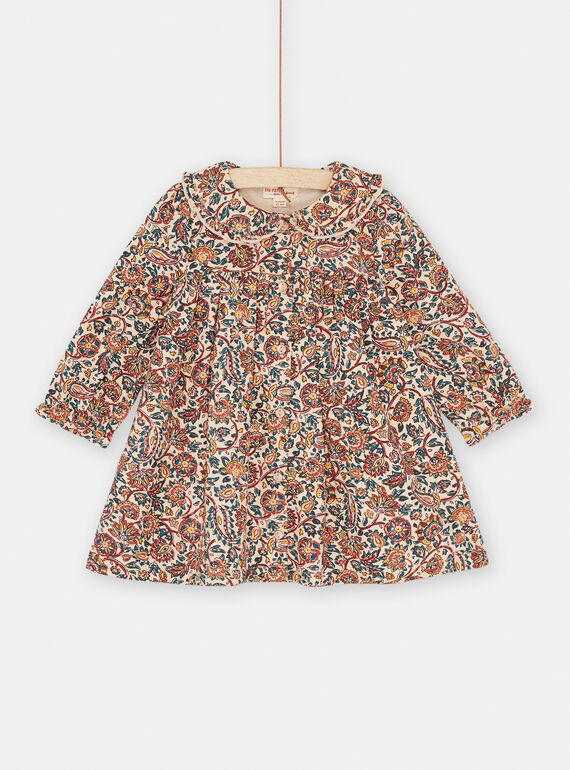 Robe rose pâle à imprimé fleuri SICOUROB1 / 23WG09L1ROB009