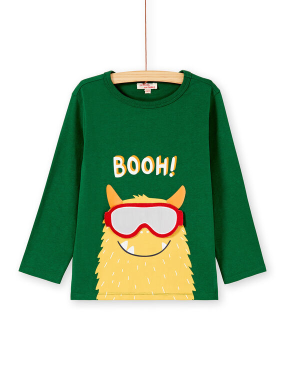 Tee shirt manches longues vert garçon KOLUTEE3 / 20W902P2TMLG611