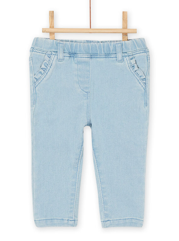 Pantalon denim clair taille élastiquée RIJOJEAN1 / 23SG0971JEAP272