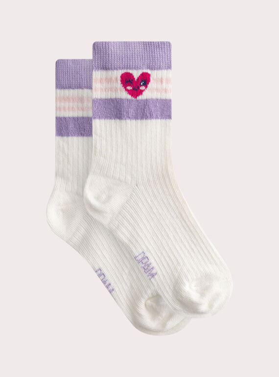 Chaussettes fantaisies type tennis pour fille WYAFICHO1 / 25SI01I2SOQ001