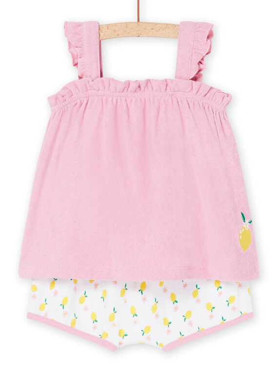 Débardeur barbapapa à motif citron et short blanc à imprimé citrons RIPLAENS / 23SG09P1ENSD315