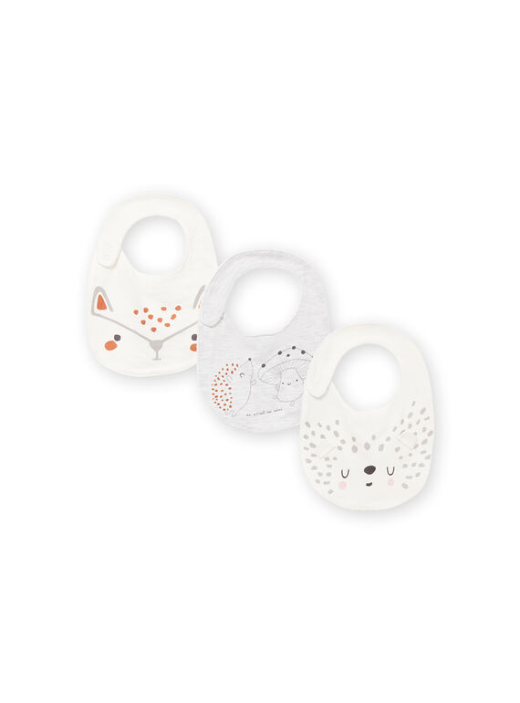 Lot de 3 bavoirs imprimés naissance mixte MOU1BAV3 / 21WF4242BAV001