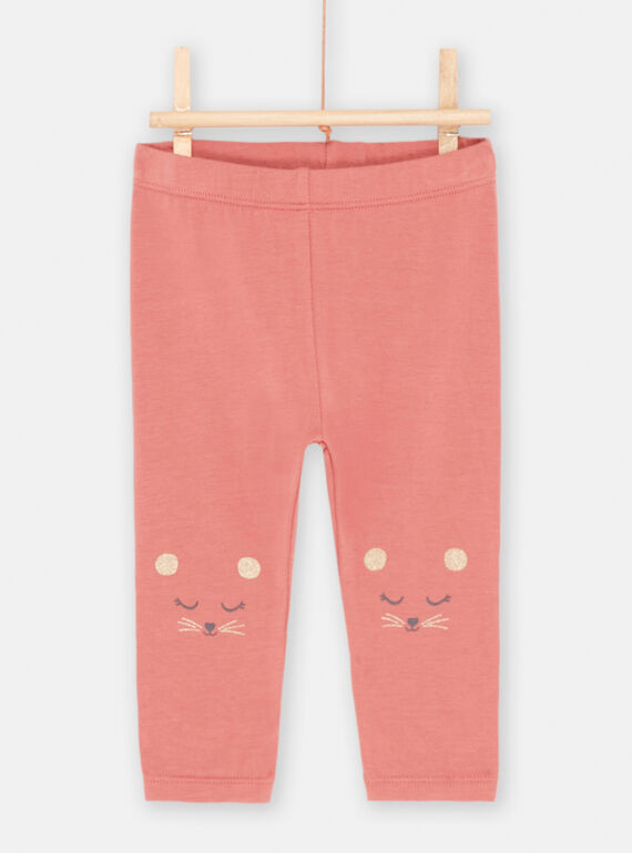 Legging rose blush à motifs souris bébé fille SYIFORLEG / 23WI09K1CALD300