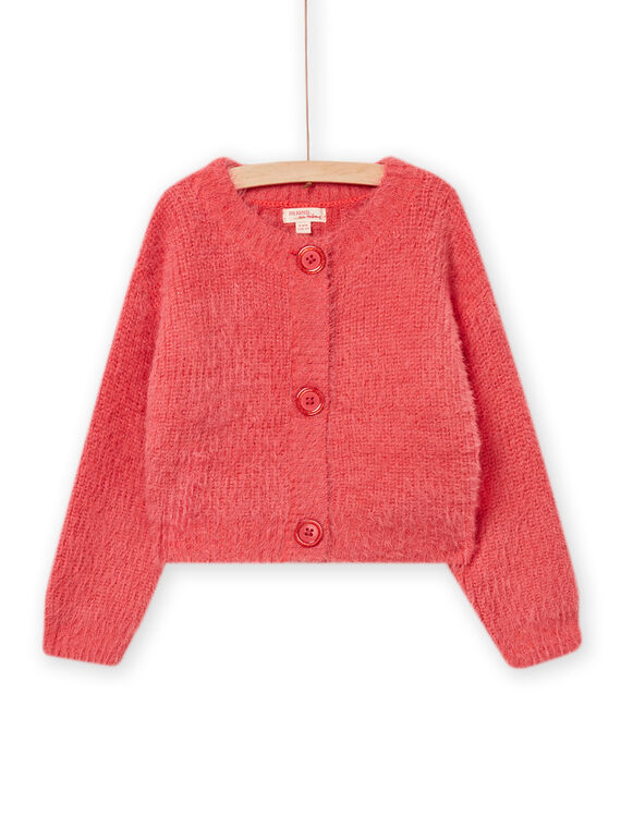 Cardigan en maille orange épicé enfant fille NAVICAR / 22S901M1CAR409