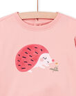 Sweat rose à motif hérisson PIRHUSWE / 22WG09Q1SWE303