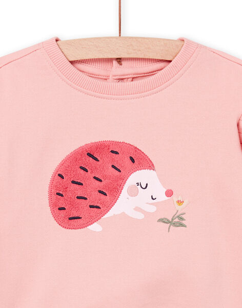 Sweat rose à motif hérisson PIRHUSWE / 22WG09Q1SWE303