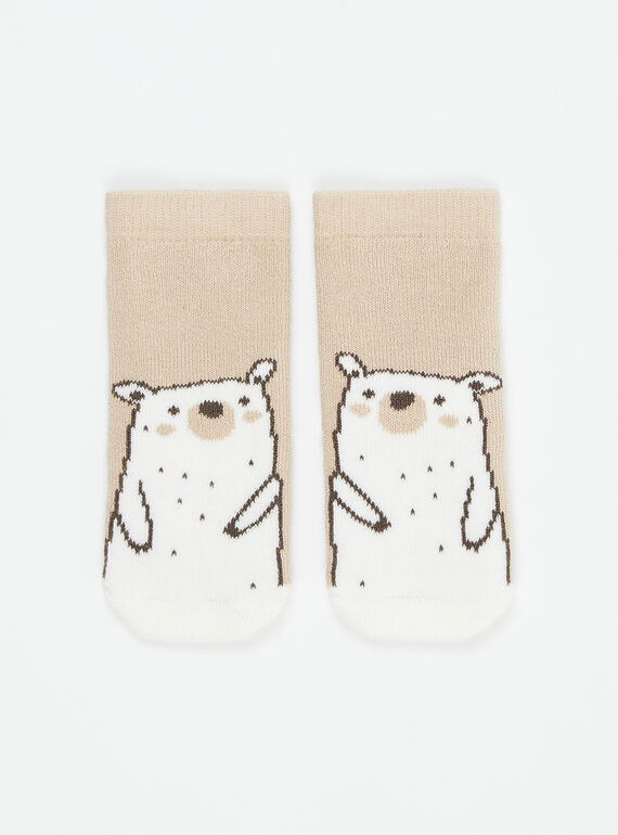 Chaussettes unies sable pour garçon SOU1CHO1 / 23WF4112SOQ808