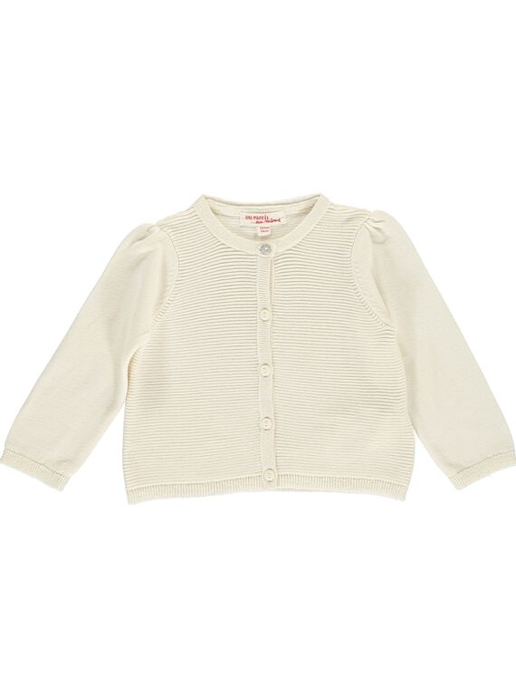 Gilet écru bébé fille DIJOCAR1 / 18WG0931CAR001