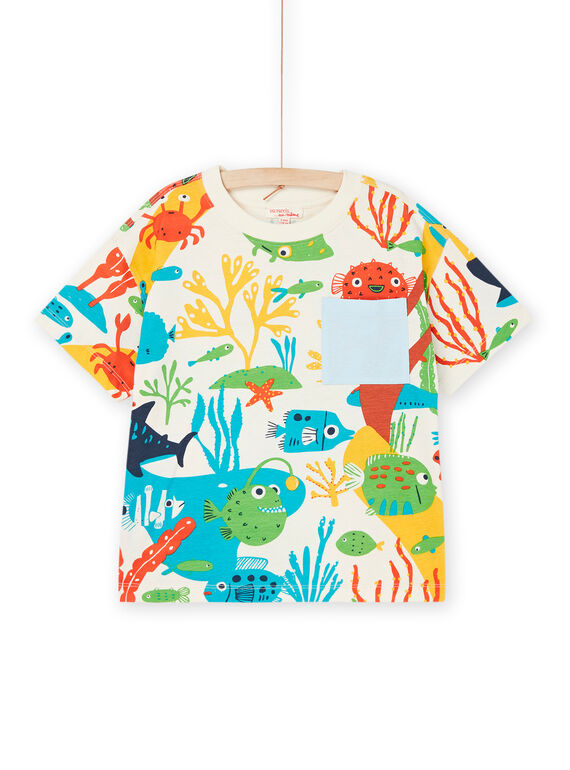 T-shirt blanc à animation de la mer ROPOPTI3 / 23S902X4TMC005