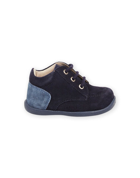 Bottillons bicolore en croûte de cuir bleu PUBOTIBICO / 22XK3875D0F070