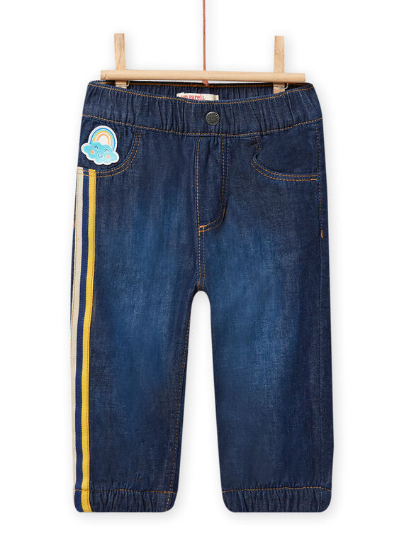 Jean denim foncé motifs arcs-en-ciel bébé garçon NULUJEAN / 22SG10P1JEAK005
