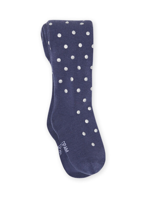 Collant bleu imprimé pois enfant fille MYAPLACOL1 / 21WI01O2COLC202