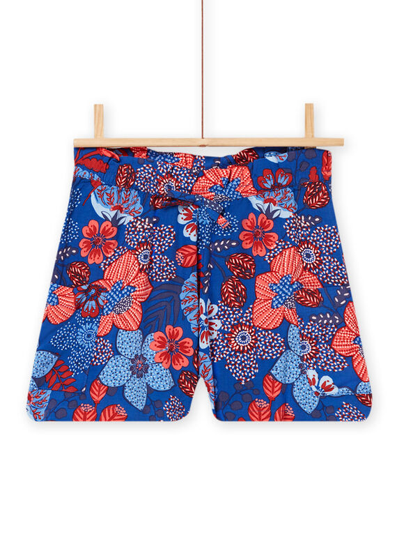 Short à imprimé fleuri bleu enfant fille NASANSHORT2 / 22S901S2SHO707