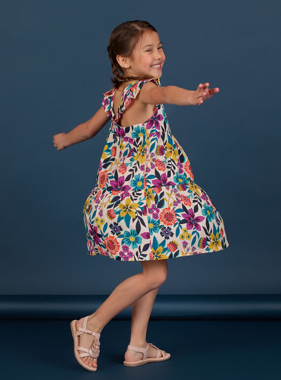 Robe à fines bretelles volantées, imprimé floral LAMUMROB3 / 21S901Z1ROB009