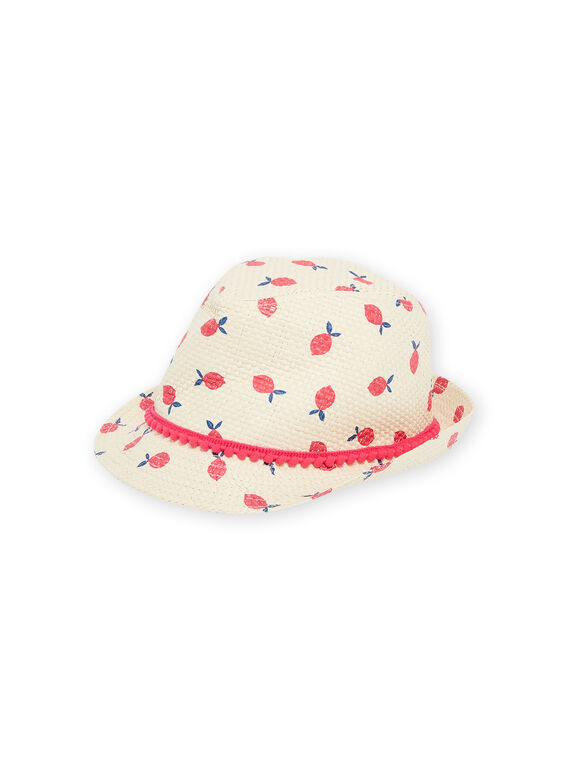 Chapeau naturel à imprimé fruit enfant fille NYAHAT2 / 22SI01C5CHA009