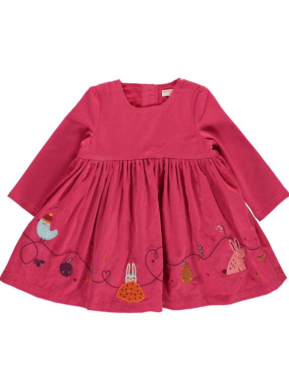 Robe en velours bébé fille DIPINROB2 / 18WG09P3ROB302