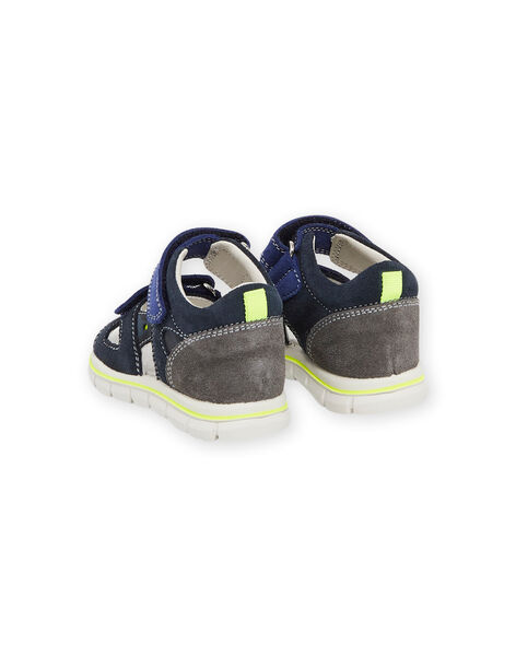Sandales bleu marine en croûte de cuir RUSANDSPORT / 23KK3862D0E070