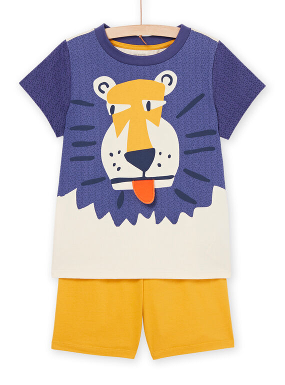Pyjama gris clair, jaune et bleu à motif tête de lion REGOPYCLION / 23SH12HBPYJA016