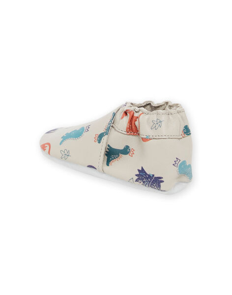 Chaussons en cuir souple à imprimé dinosaures PUCHOSDINO / 22XK3842D3SJ906